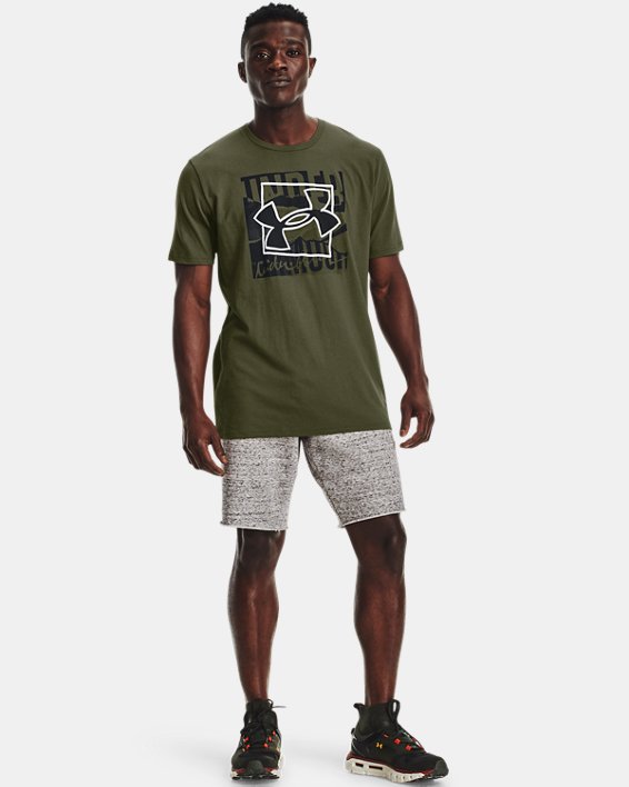 Men's UA Boxed Logo Outline Short Sleeve, Green, pdpMainDesktop image number 2